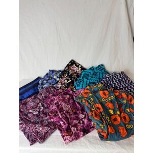 Lot of 8 LuLaRoe Butterfly Floral Print Leggings Pink Purple White High Waisted